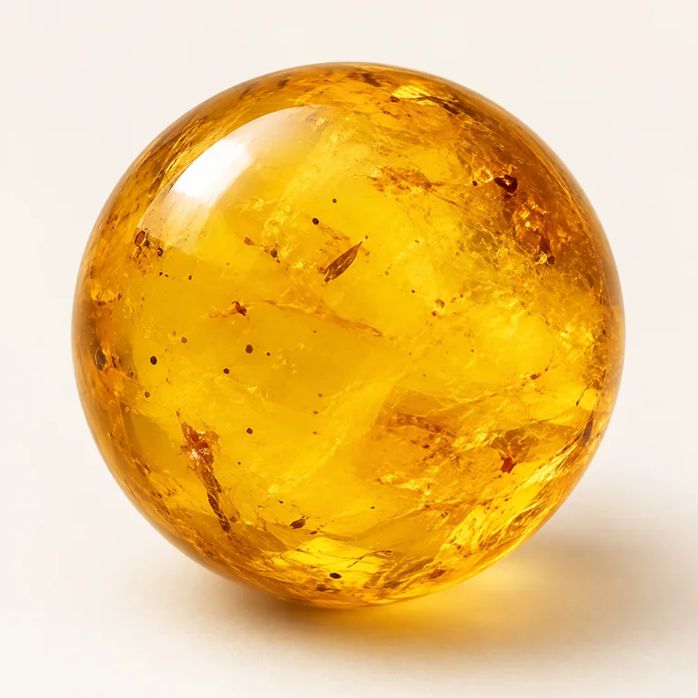 Illustrative Gold Yellow (Partial Inclusion) Burmese amber bead