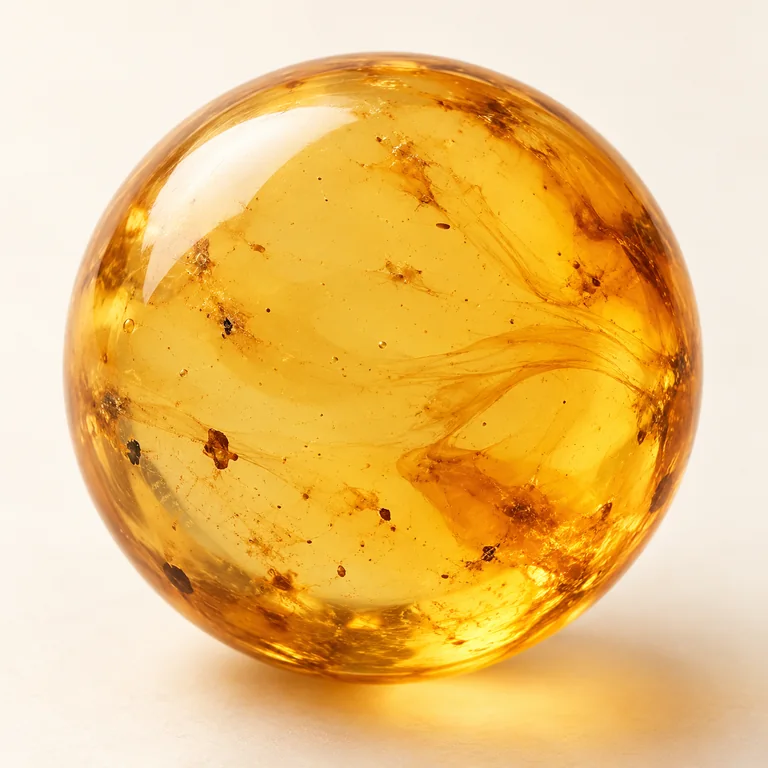 Illustrative Light Honey (Partial Inclusion) Burmese amber bead