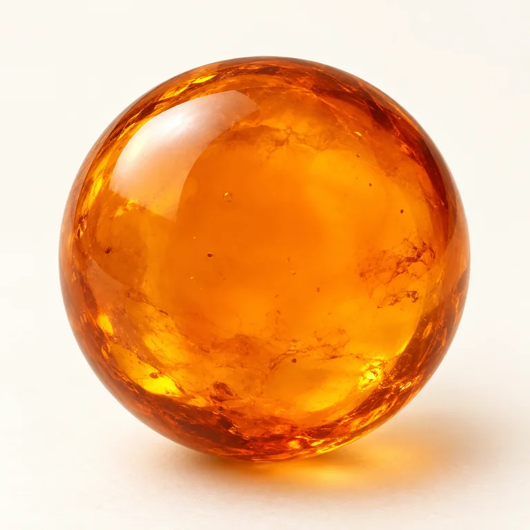Illustrative Orange Amber (Clean) Burmese amber bead