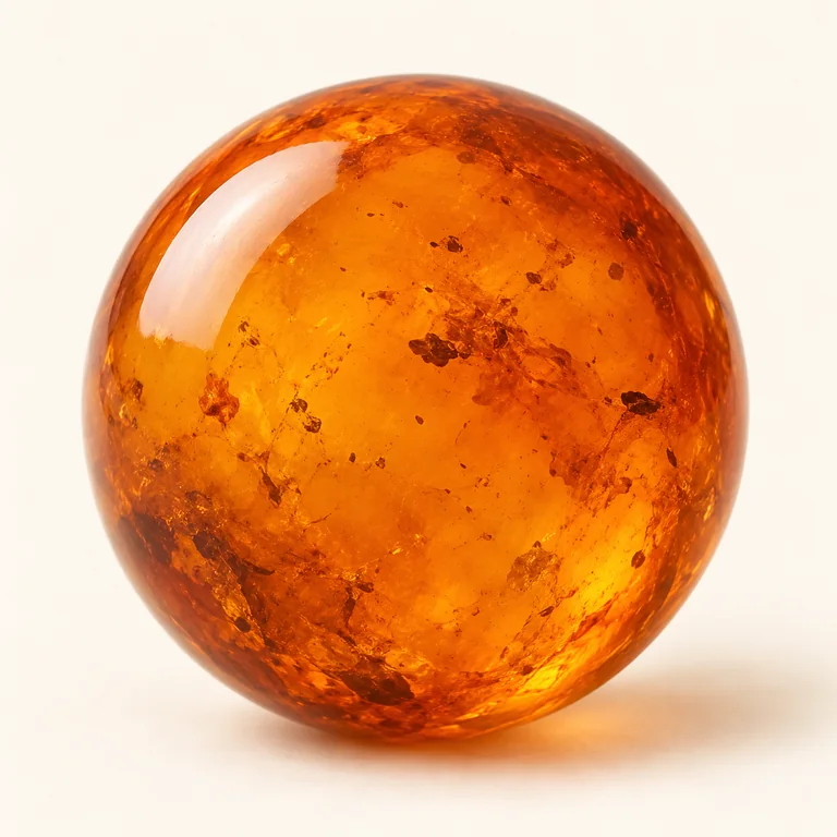 Illustrative Orange Amber (Partial Inclusion) Burmese amber bead